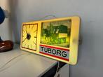 Vintage Tuborg Bier Reclame Lichtbak Klok - Zeldzaam Item!, Antiek en Kunst, Ophalen