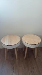 2 ronde Bijzettafels met opbergruimte, 45 tot 60 cm, Minder dan 55 cm, Rond, Ophalen of Verzenden