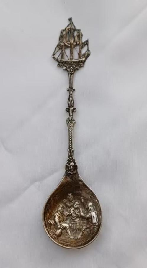 Zilveren lepel van Van Eldik III / 1919 / 835 zilver / Schip, Antiek en Kunst, Antiek | Bestek, Ophalen of Verzenden