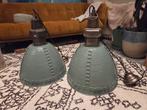 2x industriële hanglamp, Huis en Inrichting, Lampen | Hanglampen, Ophalen, Gebruikt, Metaal, Minder dan 50 cm