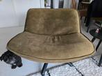 Olijfgroene draaistoel van velours in zeer goede staat, Huis en Inrichting, Fauteuils, Ophalen, Minder dan 75 cm, Zo goed als nieuw