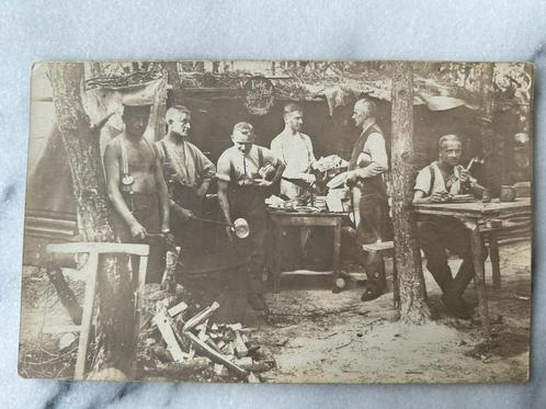 Wo1: fotokaart duitse soldaten kuche ziggener lager 1917, Verzamelen, Militaria | Algemeen, Landmacht, Foto of Poster, Nederland