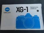Minolta XG 1 camera gebruiksaanwijzing, Audio, Tv en Foto, Fotocamera's Analoog, Ophalen of Verzenden, Zo goed als nieuw, Spiegelreflex