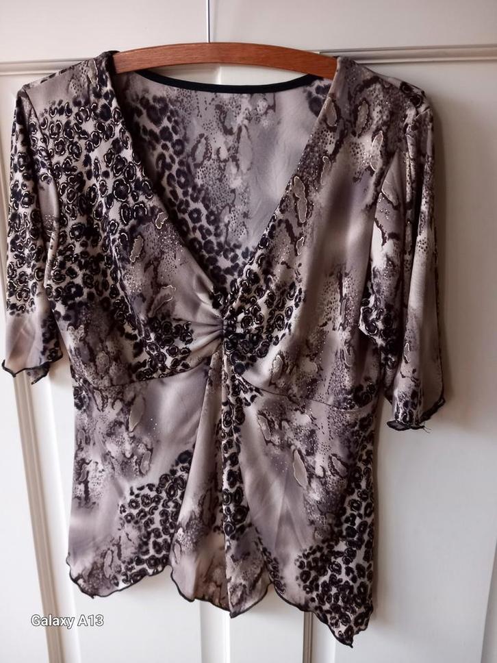 Top mt M, Kleding | Dames, Tops, Gedragen, Maat 38/40 (M), Beige, Korte mouw, Ophalen of Verzenden