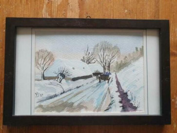 Aquarel Twente winter 93 Fred Jaarsma Kunstschilder, Antiek en Kunst, Kunst | Schilderijen | Klassiek, Ophalen