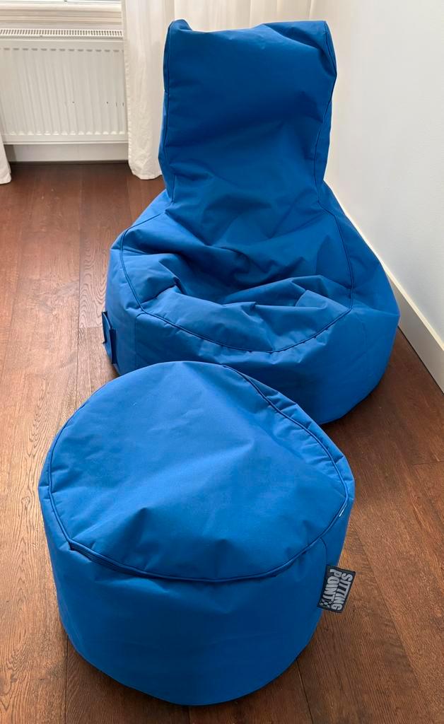 Scuba Swing ZITZAK met poef blauw, Huis en Inrichting, Zitzakken, Gebruikt, Zitzak, Blauw, Ophalen of Verzenden