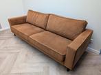 Mooie suede cognac bank, Ophalen, Driepersoons, 75 tot 100 cm, Zo goed als nieuw