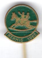 Kermis 1965 draaimolen groen op koper speldje ( W_328 ), Verzamelen, Speldjes, Pins en Buttons, Verzenden, Zo goed als nieuw, Merk