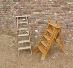 2 maal houten keukentrapje schildersstrap schilders trap, Antiek en Kunst, Ophalen
