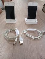 Twee Iphones met burolader en kabels, Gebruikt, 16 GB, IPhone 5, Wit