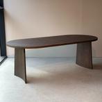 Japandi tafel bruin 200x100 met kolom poot, Ophalen, Eikenhout, 50 tot 100 cm, Rechthoekig