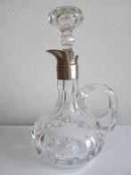 Kleine kristallen karaf met zilveren hals en tuit., Antiek en Kunst, Antiek | Goud en Zilver, Ophalen