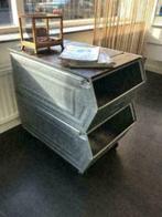 Grote zinken bakken / industrieel / kast / stapelbaar, Huis en Inrichting, Woonaccessoires | Kisten, Ophalen of Verzenden