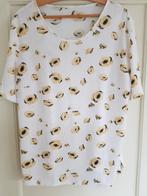 Tshirt met bloempatroon maat xl. 94 % polyester 6 % lycra De, Wit, Maat 46/48 (XL) of groter, Ophalen of Verzenden, Zo goed als nieuw