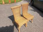 Rieten stoelen., Huis en Inrichting, Ophalen, Zo goed als nieuw, Bruin, Twee