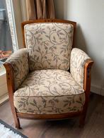 Klassieke, Creme-kleurige Fauteuil met Bloemenmotief, Ophalen, Gebruikt, 75 tot 100 cm, 50 tot 75 cm