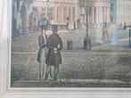 Antieke ingelijste gravure uit Duitsland van Cassel 39,8 cm., Antiek en Kunst, Kunst | Etsen en Gravures, Ophalen of Verzenden