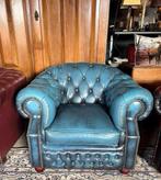 Chesterfield Fauteuil Leer, Ophalen of Verzenden, Gebruikt, Leer, 75 tot 100 cm