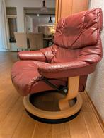 Stressless draaifauteuil L, Ophalen, Gebruikt, 75 tot 100 cm, Leer
