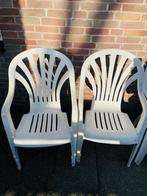 4 Witte Tuinstoelen - Set, Tuin en Terras, Tuinstoelen, Ophalen, Gebruikt, Plastic