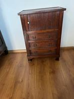 Antiek kastje jaloezie deurtje +3 laden, Huis en Inrichting, Kasten | Ladekasten, Zo goed als nieuw, 3 of 4 laden, Minder dan 100 cm