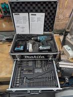 Makita accuboormachine DF457DWEX2 + 70-delige accessoireset, Ophalen, Gebruikt, Boor- en Schroefmachine, Variabele snelheid