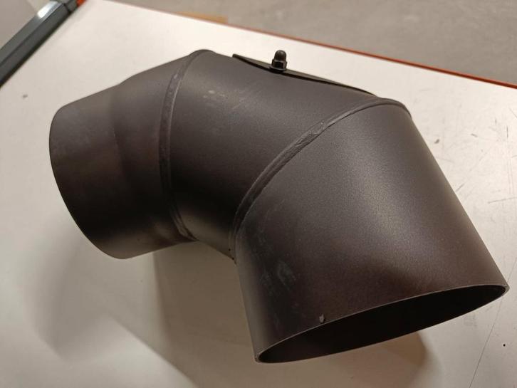 Kachelpijp bocht Ø150mm – 90 met luik, Doe-het-zelf en Verbouw, Buizen en Afvoer, Zo goed als nieuw, Bochten, Overige materialen