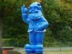 Tuinkabouter Middelvinger XL - 80 cm - Blauw - Polystone, Ophalen of Verzenden, Nieuw, Mens