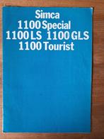 Simca 1100 special, LS, GLS en de Tourist brochure folder, Ophalen of Verzenden, Gelezen, Overige merken