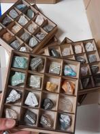 3 Houten dozen, Lapis Lazuli, Robijn, Chrysocolla etc., Ophalen of Verzenden, Mineraal