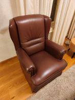 Luxe leren fauteuil, Huis en Inrichting, Ophalen, Zo goed als nieuw, 75 tot 100 cm, 50 tot 75 cm