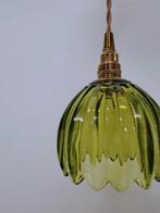 Vintage lamp met nieuw snoer, Huis en Inrichting, Lampen | Hanglampen, Gebruikt, Vintage, Ophalen of Verzenden, Glas