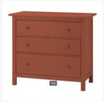 Houten Ikea Hemnes ladekast/commode rood gebeitst, Gebruikt, 50 tot 70 cm, Ophalen of Verzenden, 100 cm of meer