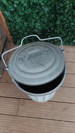 Zinken vuilnisbak / vuilnisemmer in goede staat, Ophalen, Overige materialen, Gebruikt, 20 tot 30 liter