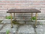 Bijzettafelje op wielen met formica blad ., Minder dan 55 cm, Gebruikt, Ophalen of Verzenden, Vintage , mid century