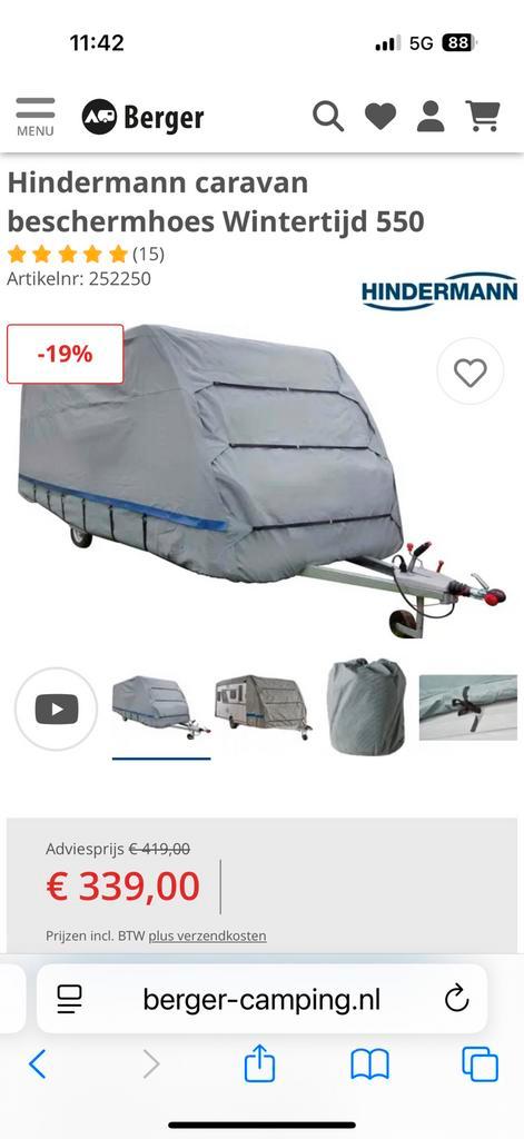 Hindermann caravanhoes caravan hoes 8604-5550, Caravans en Kamperen, Caravan accessoires, Zo goed als nieuw, Ophalen of Verzenden