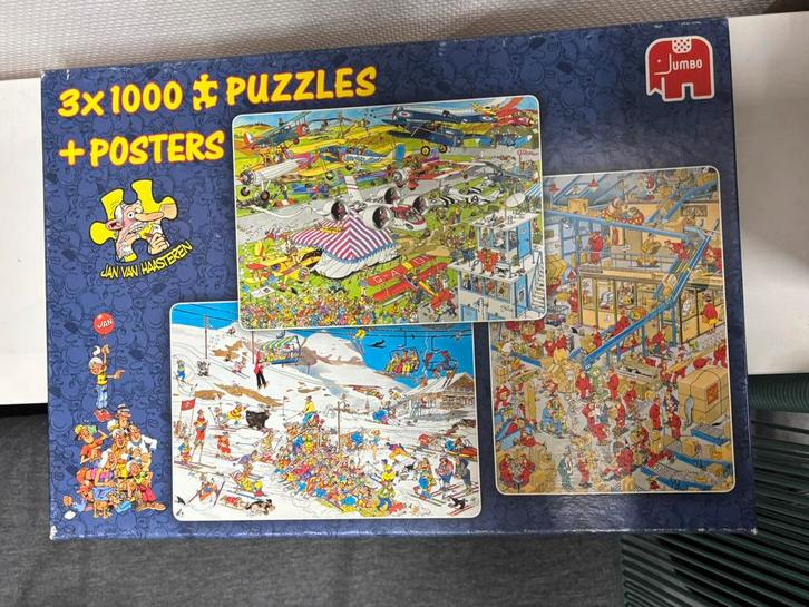 Meerdere Jan van Haasteren 3x 1000 puzzels, Hobby en Vrije tijd, Denksport en Puzzels, Zo goed als nieuw, 500 t/m 1500 stukjes