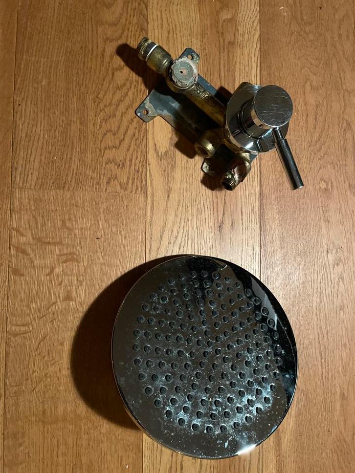 Dornbracht Inbouw Wandmengkraan + Regendouche, Doe-het-zelf en Verbouw, Sanitair, Gebruikt, Douche, Chroom, Ophalen of Verzenden