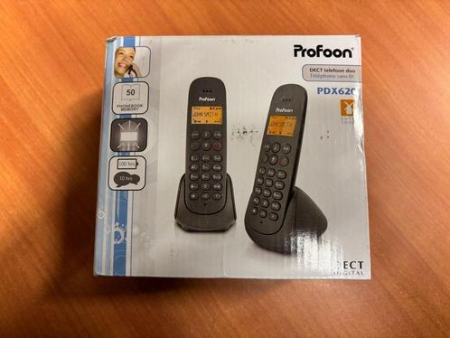 Profoon PDX-620 DECT Telefoon - Set van 2 Handsets - Zwart, Telecommunicatie, Vaste telefoons | Handsets en Draadloos, Nieuw, 2 handsets