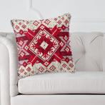 Smyrna, latch hook kussen, diy kit, kerstpatroon zelf maken