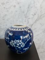 Antieke Chinese blauwe en witte prunus porseleinen pot, Antiek en Kunst, Antiek | Vazen, Ophalen of Verzenden