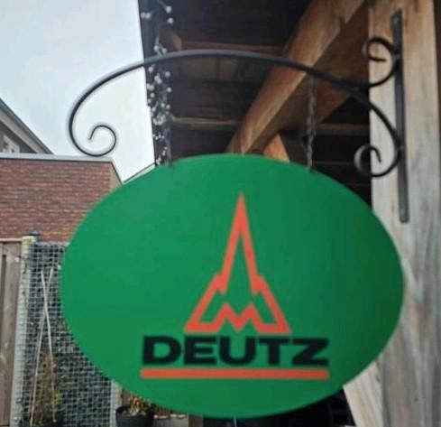 Dubbelzijdig DEUTZ UITHANGBORD (incl. beugel), Verzamelen, Merken en Reclamevoorwerpen, Nieuw, Reclamebord, Ophalen of Verzenden