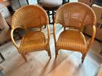 Twee echte rotan stoeltjes, Huis en Inrichting, Stoelen, Ophalen, Gebruikt, Bruin, Twee