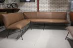 Luxe eetkamerbank hoekbank VIDAR Jess Design metaal & leer, Ophalen, Bruin, Zo goed als nieuw, Vijf, Zes of meer stoelen