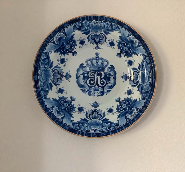 Delfts Blauw/Porceleyne fles Juliana Regina 1948-1973 35 cm, Antiek en Kunst, Antiek | Wandborden en Tegels, Ophalen of Verzenden