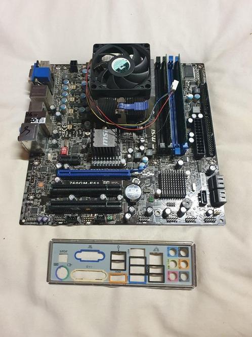 MSI 760GM-E51 Socket AM3 mATX Moederbord + RAM + I/O Shield, Computers en Software, Moederborden, Refurbished, AMD, DDR3, Ophalen of Verzenden
