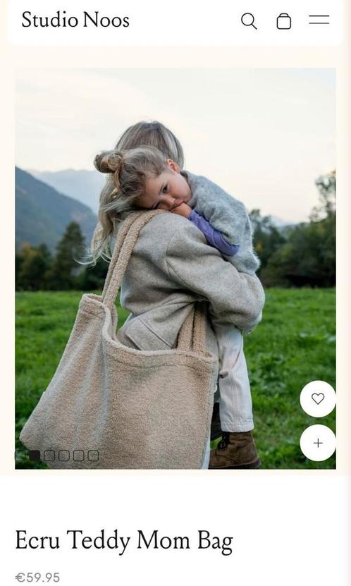 Studio Noos ecru teddy mombag luiertas verschoonmat en etui, Kinderen en Baby's, Luiertassen, Zo goed als nieuw, Schoudertas, Ophalen of Verzenden