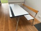 Vintage kinder tafel bureau schoolbank 2zitter tweezitter, Ophalen, Gebruikt