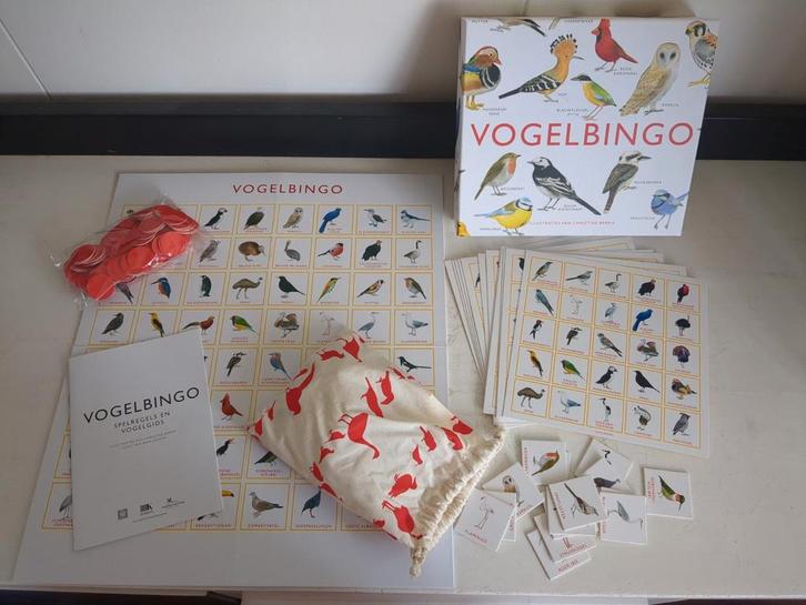 Vogelbingo - Leuk en leerzaam spel!, Hobby en Vrije tijd, Gezelschapsspellen | Bordspellen, Zo goed als nieuw, Een of twee spelers