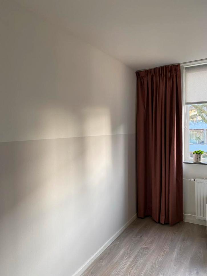 Oudroze gordijnen - verduisterend, Huis en Inrichting, Stoffering | Gordijnen en Lamellen, Zo goed als nieuw, 200 cm of meer, 200 cm of meer